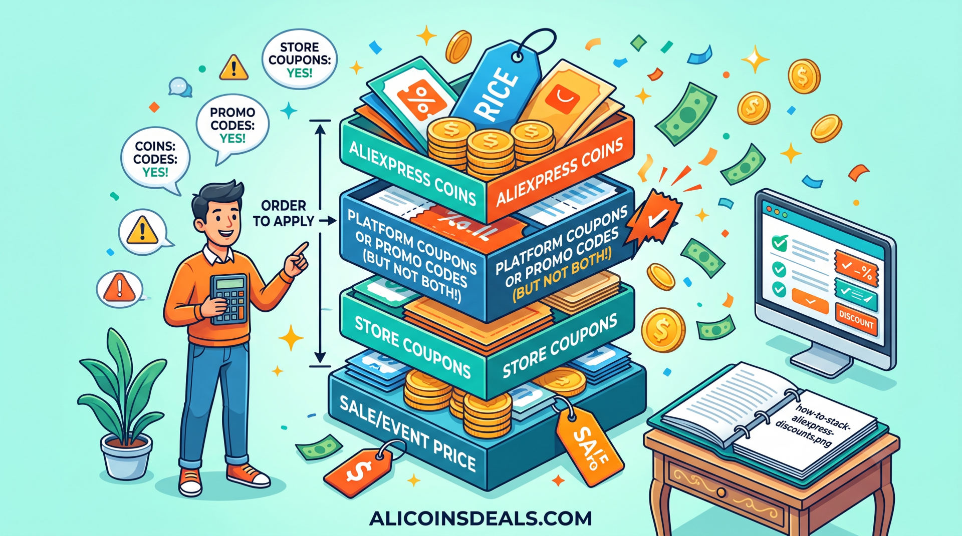 How to Stack AliExpress Discounts in 2026: Coins + Coupons + Promo Codes